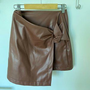 Princess Polly Brown Faux Leather Noelle Mini Skirt